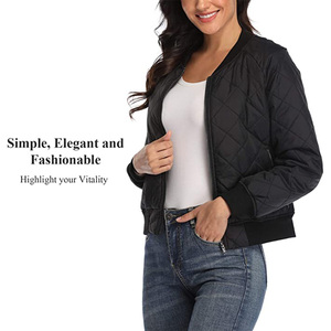 Chaqueta de bombardero raglán acolchada de manga larga con cremallera para mujer personalizable, de cuero vaquero, desmontable, transpirable, impermeable, talla de invierno - Product Image 4