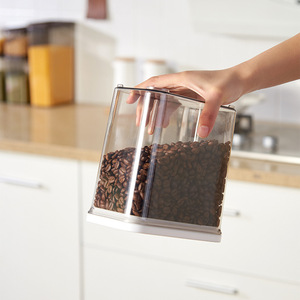 Boîte de conservation alimentaire commerciale en plastique transparente, rectangulaire, scellée, à double compartiment, avec couvercle, grande capacité, idéale pour les grains de café - Product Image 2