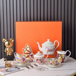 Ensemble de café et tasses à thé en céramique de style européen, 15 pièces, nouveau produit, design cheval - Product Image 1