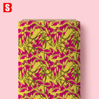 Tissu en coton imprimé numérique Bessi Organic 2026 Summer Trumpet Blossoms, couleur vive, voile léger et doux avec entoilage pour sacs