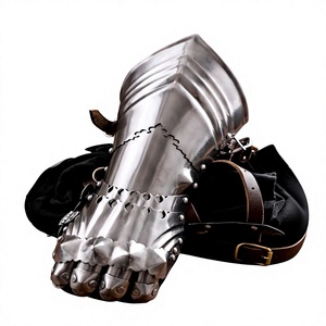 Guantes de Acero Medievales Plateados, Armadura Personalizada, Protector de Brazo de Caballero, Estilo Antiguo, Técnica de Fundición - Product Image 4