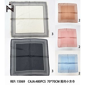 Fazzoletto quadrato semplice e piccolo 70x70 cm, accessorio di moda leggero in cotone per donne e uomini - Product Image 3