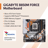 Paket PC Gaming 9800X3D GIGABYTE B850M FORCE AM5 Motherboard 32GB DDR5 6000MHz CL30 XPG RAM XMP EXPO X3D Turbo Tersedia
