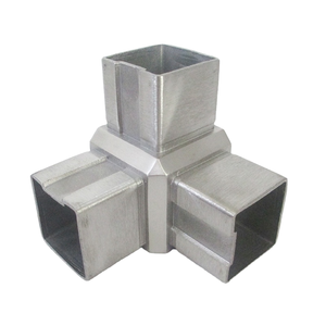 Conectores de Tubería Cuadrados Modernos de Acero Inoxidable de 3 Vías Pintables para Barandillas de Escaleras - Fáciles de Instalar ZF Global Export - Product Image 1