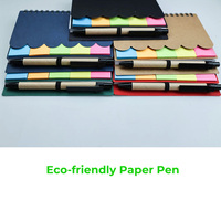 Cuaderno fabricado con logotipo personalizado de nuevo diseño GemFully y notas adhesivas con bolígrafo de papel