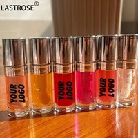 Huile à Lèvres Hydratante et Nourrissante Végane Rose Fruitée, Effet Repulpant Naturel, Couleur Changeante Scintillante, Grand Pinceau, Marque Privée, Vente en Gros