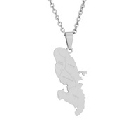 Martinique Île Carte Étanche En Acier Inoxydable Mode Bijoux Collier Pendentif En Gros pour Femmes Hommes