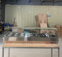 Mini réfrigérateur de présentation pour la préparation de salades et de pizzas, comptoir, vitrine, refroidisseur avec 6 grilles