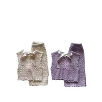 Ensemble pantalon capri sans manches en coton lavande style coréen INS avec nœud papillon – Tenue d'été quotidienne pour bébés et petites filles