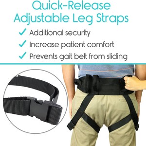 Ceinture de transfert à boucle de jambe, ceinture lombaire en nylon avec boucle métallique, taille L, aide à la marche pour patient, attelle de soutien - Product Image 3