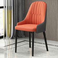 Chaises de salle à manger nordiques marocaines, chaises de salon modernes en métal de luxe léger, chaises de salle à manger en métal et cuir synthétique pour restaurant