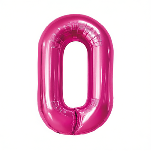 Party Love <b>Balloon</b> Numero Fuchsia 80cm Number 0 Metallic Birthday Party <b>Decorations</b> - Product Image 3