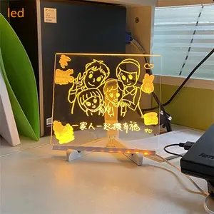 Prix usine Base Effaçable Creative DIY Nuit pour Bureau École Maison LED Tableau D'écriture Lumière