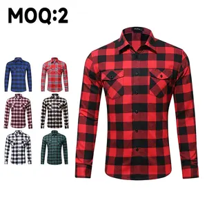 High Quality Custom Label Stock Lot Surplus Cotton Men's Slim Fit Plaid long sleeve Casual Shirt Direct From Bangladesh Factory