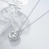 YFN Jewelry Collier pendentif en argent sterling 925 You Are My Sunshine Sunflower Photo Locket