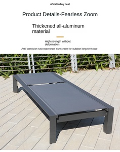 Tumbona Plegable Ajustable de Malla Teslin para Exteriores, <span class=keywords><strong>Playa</strong></span>, Piscina, Casa de Huéspedes y Hotel, Diseño Moderno y Sencillo - Product Image 2