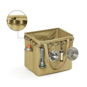 Boîte de rangement carrée portable OEM, résistante à l'usure, pliable, sac de rangement pour le camping, les excursions à la plage, l'escalade, en polyester durable - Product Image 1
