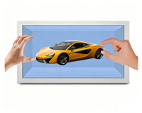 Machine publicitaire tout-en-un avec écran holographique 3D transparent, commande tactile et affichage virtuel de personne