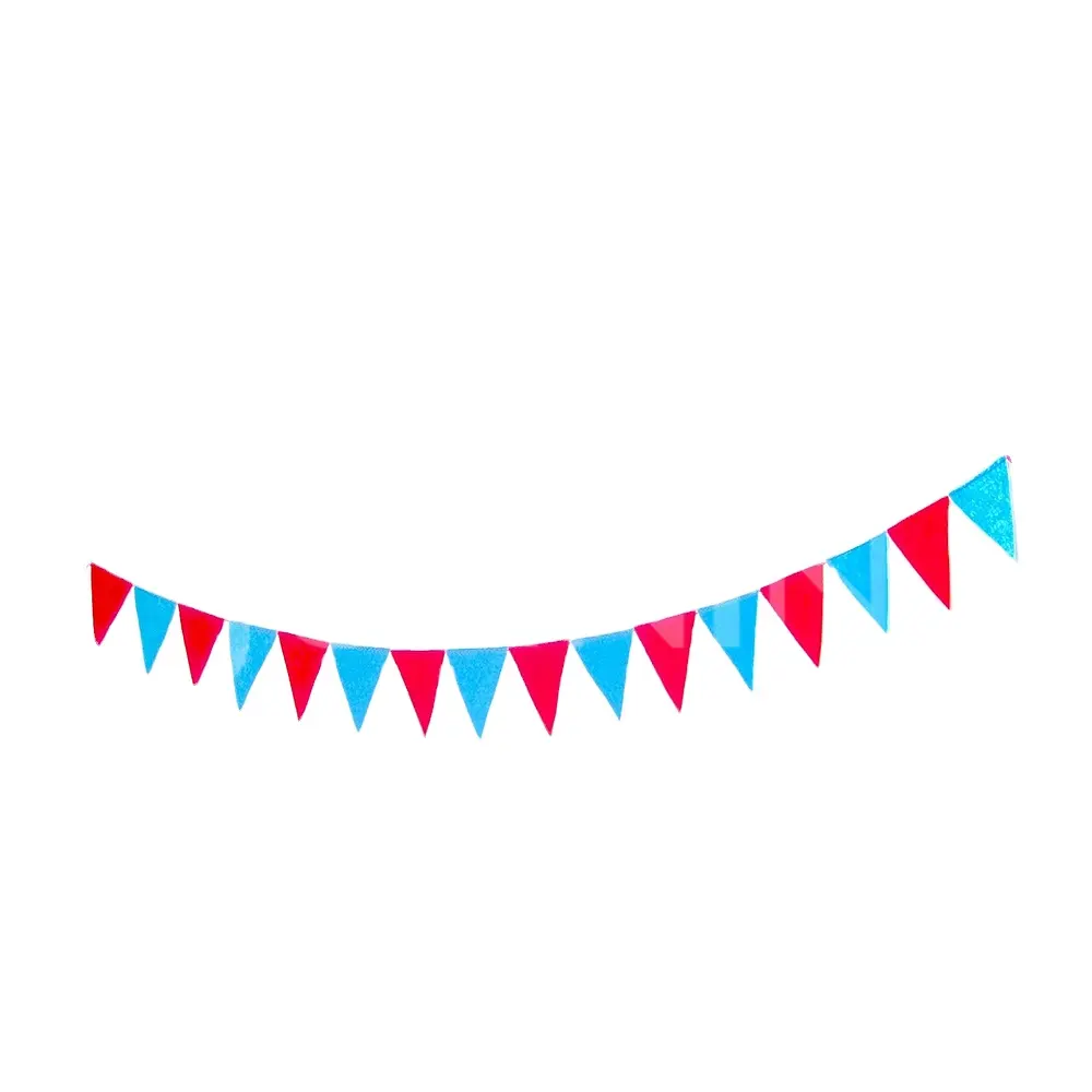 Hot selling decoratieve gekleurde polyester driehoek wimpel vlag string