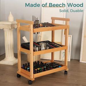 Étagère de rangement en bois, étagère de rangement mobile sur pied à plusieurs niveaux pour cuisines, étagère de rangement multifonctionnelle pour la maison. - Product Image 3