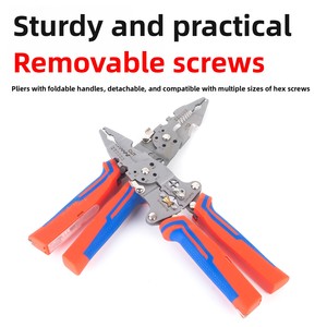 Đa chức năng thép thợ điện kìm với Uốn Tóc bồng chức năng kim-mũi dây tước & gấp thiết kế cho hộ gia đình sử dụng - Product Image 5