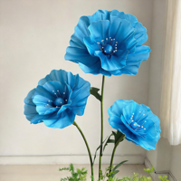 Lot de fleurs artificielles géantes en mousse EVA personnalisées avec tiges et base pour décoration de scène de mariage, centre commercial et événements