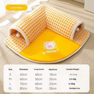 Cama Túnel Integrada para Gatos con Juguete, Cálida y Acolchada, para Otoño, para Jugar y Dormir - Product Image 6