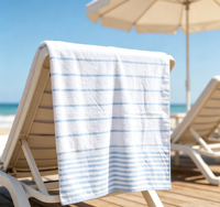 Light Color Gentle Print Microfiber Towel Oversize for Women Seaside Vacation