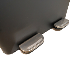 Household 60L Kitchen Trash Can Stainless Steel <strong>Two</strong> <strong>Compartments</strong> <strong>Bin</strong> Black Metal Foot Trash <strong>Bin</strong> Modern Kitchen Garbage <strong>Bin</strong> - Product Image 5