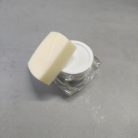 Pot cosmétique en plastique acrylique transparent carré de luxe, double paroi, 15g 30g, pour crème de soin de la peau, faux cils