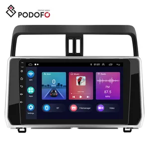 Podofo Radio mobil Android, 10 inci Double Din Carplay Android GPS RDS HIFI mendukung kamera AHD untuk Toyota PRADO 2018