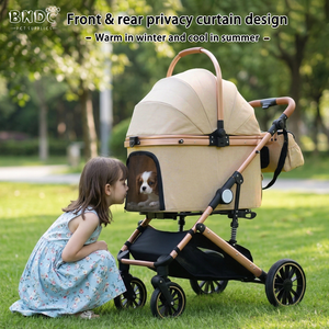 Chariots pliables à 4 roues dédiés aux animaux de compagnie <span class=keywords><strong>pour</strong></span> la promenade des chiens de petite à moyenne taille, transporteurs et poussettes <span class=keywords><strong>pour</strong></span> animaux de compagnie - Product Image 1