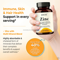 Capsules de suppléments de zinc OEM/ODM 30 mg, contenant du cuivre, du sélénium et de la vitamine D3, favorisent la santé des cheveux, des ongles et du système immunitaire