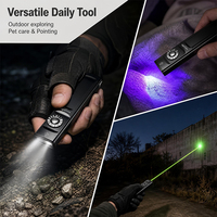 Lampe torche LED rotative ST17 3000LM IPX7 avec laser vert UV365, faisceau large magnétique, rechargeable USB-C, torche d'inspection portable
