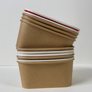 Boîte à emporter en papier kraft imprimée sur mesure, qualité alimentaire, laminée PE, résistante à la graisse, emballage alimentaire jetable, bol anti-fuite - Product Image 1