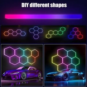 Lampes LED hexagonales RGB 5 pour <span class=keywords><strong>garage</strong></span>/mur, 358 types de changements de couleurs, intensité réglable, vitesse réglable, lumières DIY <span class=keywords><strong>à</strong></span> changement de couleur - Product Image 5