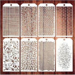 8 Per Set Leopard Brick Dot Painting <b>Stencils</b> Reusable PET Hollow Templates for DIY Wall <b>Furniture</b> Art Crafts Decoration Gift - Product Image 2