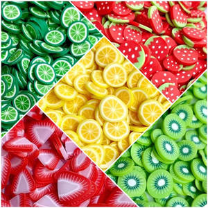 5mm argile <span class=keywords><strong>douce</strong></span> tranches de fruits 3D bijoux à bricoler soi-même faisant Nail Art résine décoration jouet remplissage - Product Image 3