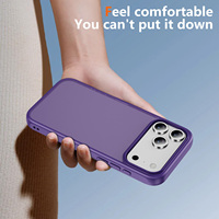 Étui de téléphone portable hybride TPU+PC de type peau, fin, antichoc, protection contre les chutes, protection d'écran et d'objectif pour iPhone 17 Pro Max