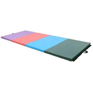 Tapis de gymnastique pliant de yoga avec poignée et connexion.