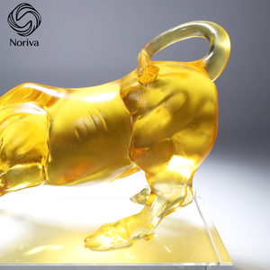 שיפוע צבע אמנותי שיפוע קריסטל שור פסל עבודת יד שור figbine הדפסה אמנות מודרנית דף בית מתנה קולקנת noriva noriva - Product Image 6