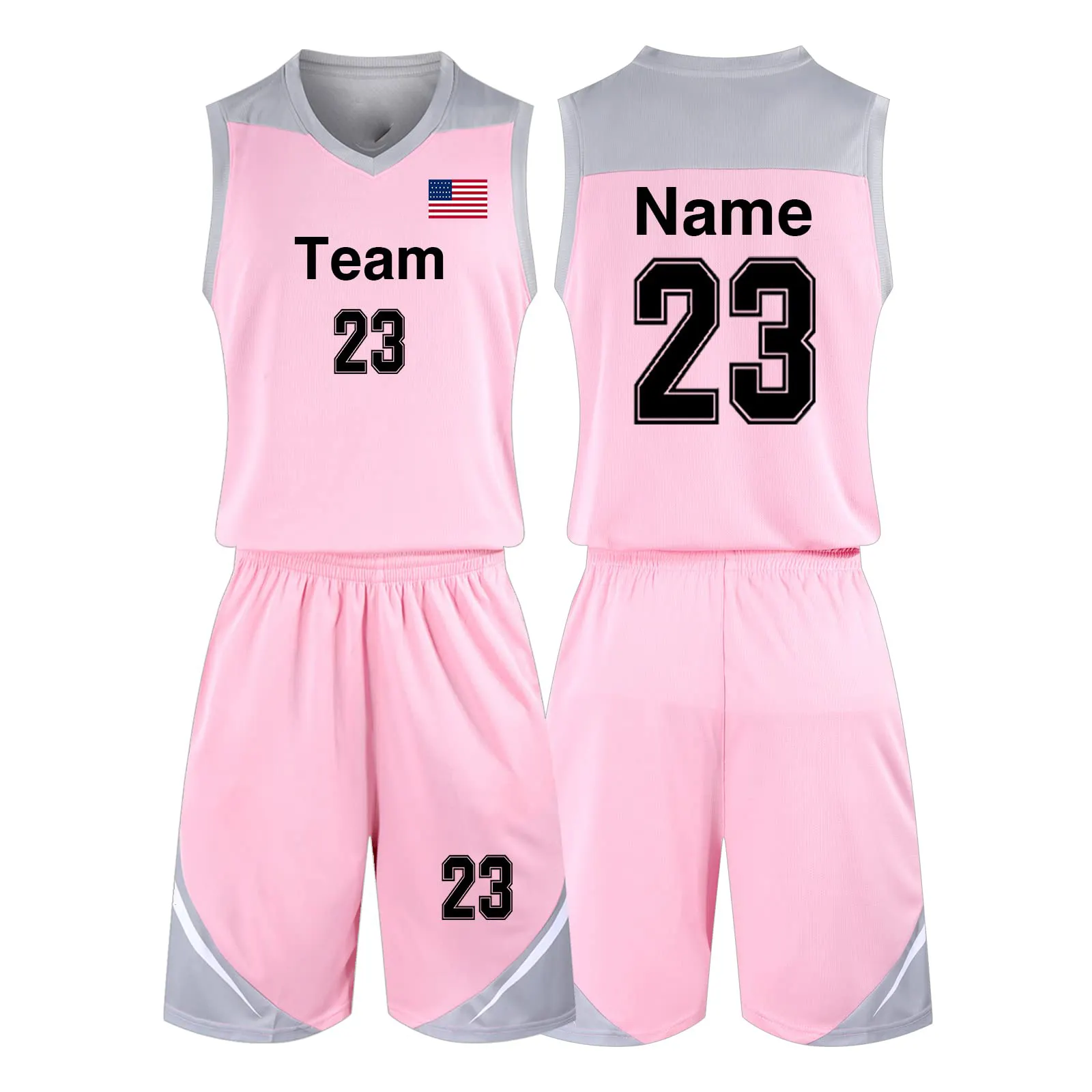 Custom Je Eigen Team Basketbal Uniformen Omkeerbare Basketbal Jersey Set