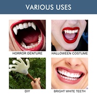 EELHOE Halloween Vampire Maquillage Costume Fausses Dents Prothèse Dentaire Adhésive Réaliste & Durable Gomme Dentaire Accessoires de Fête