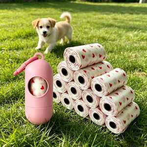 Sacs à déjections canines biodégradables en polyester écologique personnalisés 23*33CM, sacs à déchets portables pour extérieur - Product Image 1