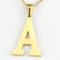 Collar de acero inoxidable chapado en oro de 18K, 26 letras A-Z, iniciales personalizadas, colgante con nombre