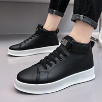 Baskets montantes décontractées pour hommes, tailles 39-45, blanc et noir, style skate