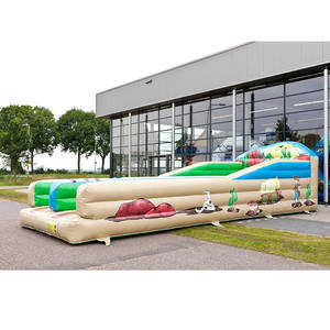 Pista Gonfiabile a Doppia Corsia per Bungee Run con Imbracatura di Sicurezza, Gioco Gonfiabile Bungee Run, Gara Gonfiabile Bungee - Product Image 1