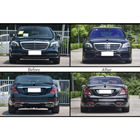 Classe S W222 2018-2020 mise à niveau vers le Kit de carrosserie de style S63 pare-chocs avant lèvre arrière tuyau d'échappement calandre jupe latérale phare feu arrière