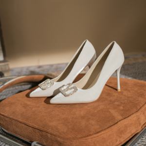 Zapatos de tacón alto de charol con punta fina y diamantes de imitación para mujer, estilo sexy, antideslizantes, de boca poco profunda, para verano - Product Image 2