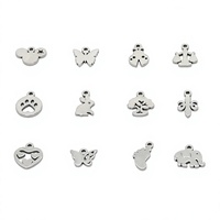 Pendentifs en acier inoxydable découpés au laser, ajourés, multi-formes, motifs papillon, formes de pied, designs irréguliers, styles variés, pour fouet Chasen DIY